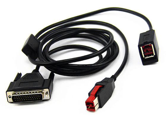 China 12 V Cable de alimentação USB Y / Mini USB Cable de extensão Preto Cor Para Sistema Pos fornecedor