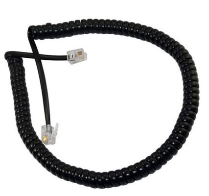 Cabo de extensão telefônica com plugue RJ11 4P4C de 10 pés, cabo telefônico enrolado fornecedor