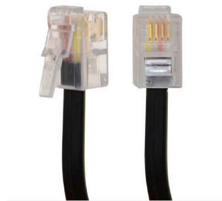 Cabo de extensão telefônica com plugue RJ11 4P4C de 10 pés, cabo telefônico enrolado fornecedor