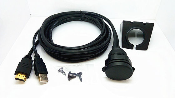 Cabo de áudio para carro USB e HDMI de montagem embutida de 1 metro, durável, 5 M Ohms de resistência de isolamento, design OEM fornecedor