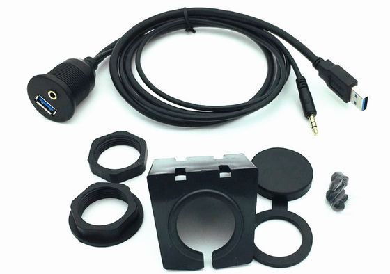 Painel de controle de veículos USB Cable de dados USB 3.0 e 3.5 mm Aux Port Socket UV Resistente fornecedor
