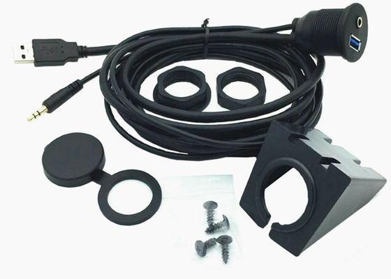 Painel de controle de veículos USB Cable de dados USB 3.0 e 3.5 mm Aux Port Socket UV Resistente fornecedor