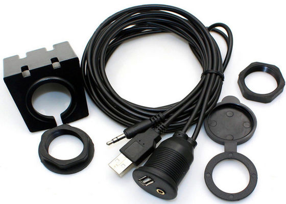 Cabo de áudio de carro preto 3.5 mm AUX Mount de extensão com bracket de montagem Dash fornecedor