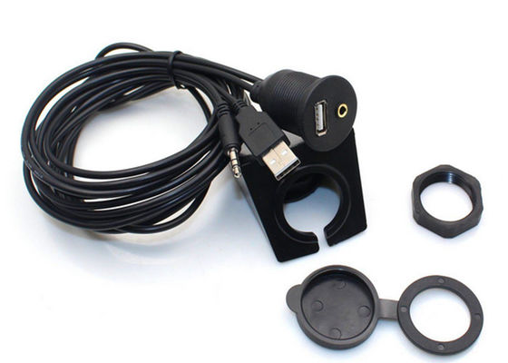 Cabo de áudio de carro preto 3.5 mm AUX Mount de extensão com bracket de montagem Dash fornecedor