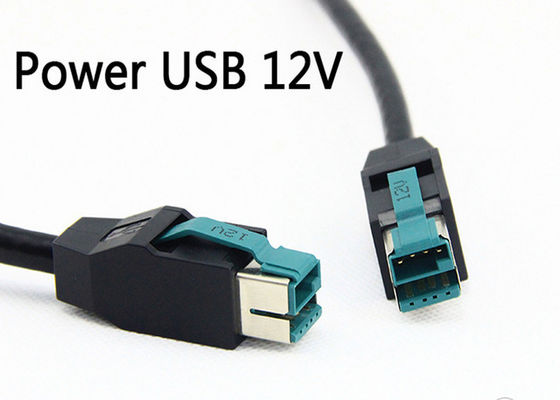 Cabo de alimentação USB para sistema POS 6,8MM OD 12V USB alimentado, extremidade do cabo do lado do host fornecedor