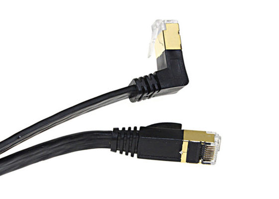 1 M ângulo reto Cat 6 cabo de rede Ethernet / cordão de patch plano Cor preta fornecedor