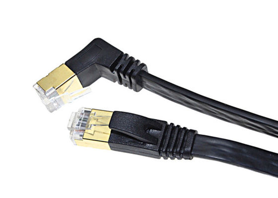 1 M ângulo reto Cat 6 cabo de rede Ethernet / cordão de patch plano Cor preta fornecedor