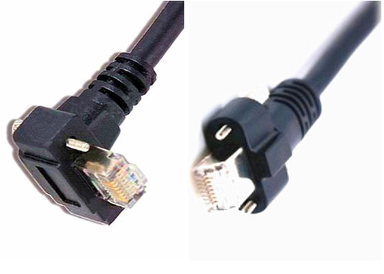 Cabo de dados de câmara CAT 6 SSTP preto / cabo de ângulo reto M2 parafuso revestido de níquel fornecedor