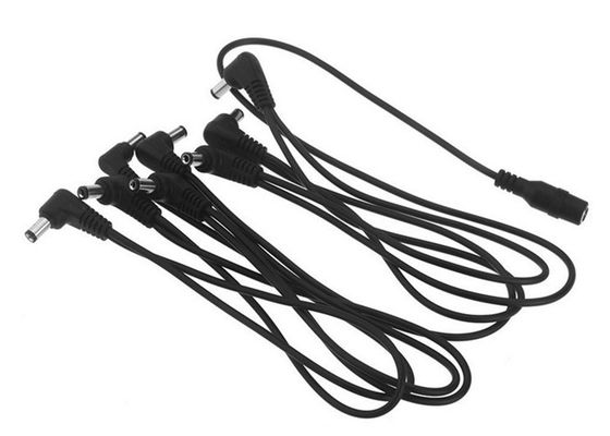 Cabo de alimentação AC DC em cadeia tipo margarida de 8 vias com ângulo reto para pedais de efeitos de guitarra fornecedor