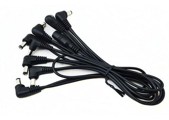 Cabo de alimentação AC DC em cadeia tipo margarida de 8 vias com ângulo reto para pedais de efeitos de guitarra fornecedor