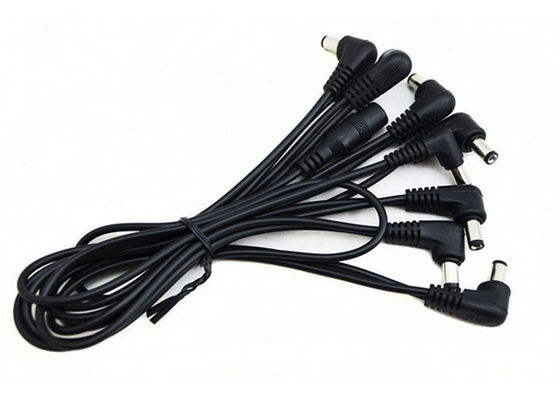 Cabo de alimentação AC DC em cadeia tipo margarida de 8 vias com ângulo reto para pedais de efeitos de guitarra fornecedor