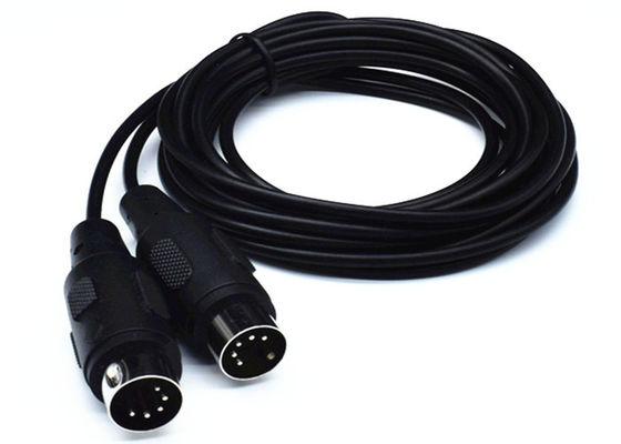 Cabo DIN de 5 pinos com revestimento niquelado, conector MIDI para guitarra e piano fornecedor