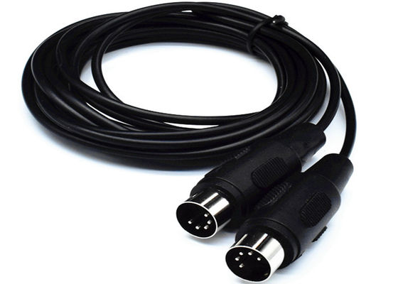 Cabo DIN de 5 pinos com revestimento niquelado, conector MIDI para guitarra e piano fornecedor